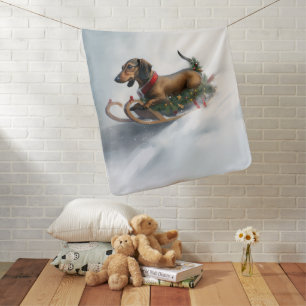 Dachshund Christmas snow winter Baby Blanket