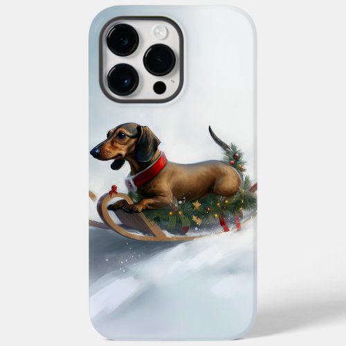 Dachshund Christmas snow winter Case_Mate iPhone 14 Pro Max Case