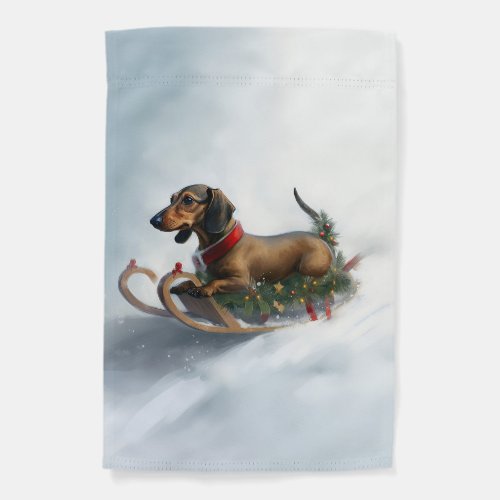 Dachshund Christmas snow winter Garden Flag