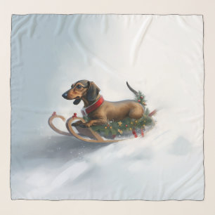 Dachshund Christmas snow winter Scarf