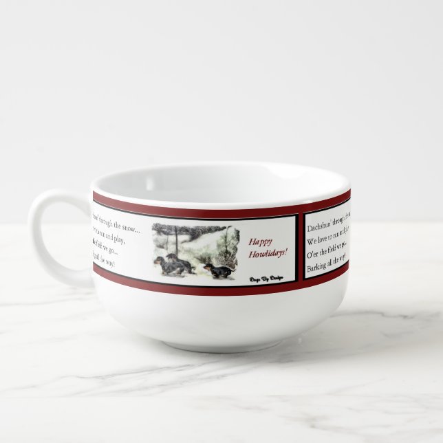 Dachshund Christmas Soup Mug (Right)
