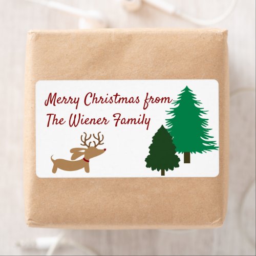 Dachshund Christmas Sticky Gift Tags Doxie Labels