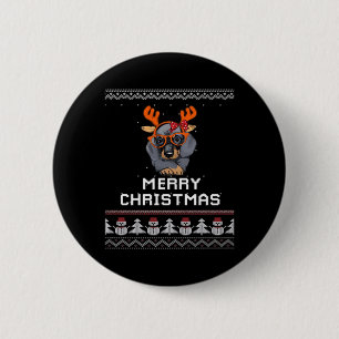 Dachshund Christmas Sweater Oversized T-Shirt Button