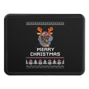 Dachshund Christmas Sweater Oversized T-Shirt Hitch Cover