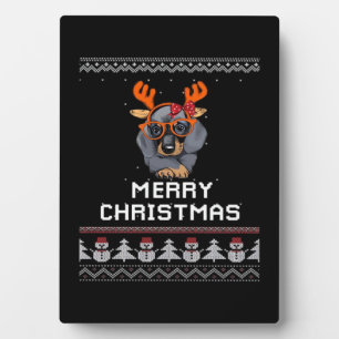 Dachshund Christmas Sweater Oversized T-Shirt Plaque