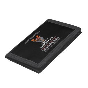 Dachshund Christmas Sweater Oversized T-Shirt Tri-fold Wallet