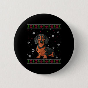 Dachshund Christmas Sweater Xmas Pet Animal Dog Lo Button