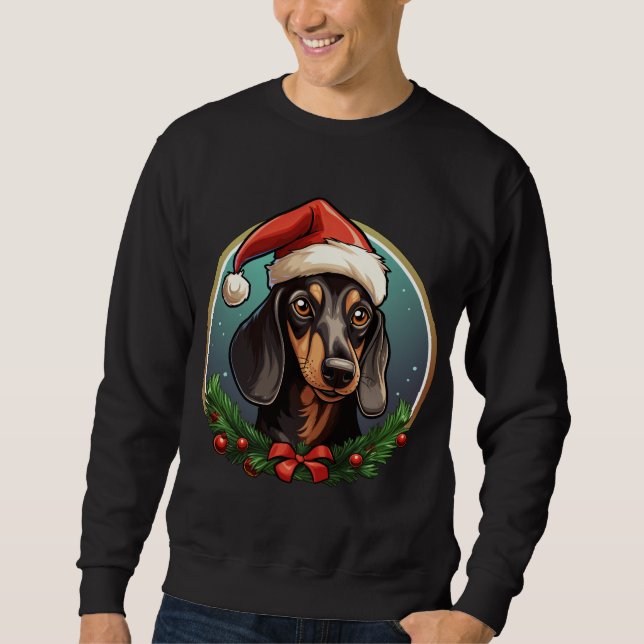 Dachshund Christmas Sweatshirt (Front)