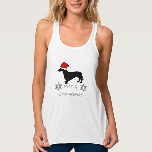 Dachshund christmas tank top (Front)