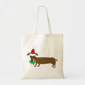 Dachshund Christmas Tote Bag