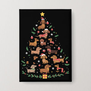 Dachshund Christmas Tree Dog Lover Dogs Owner Button