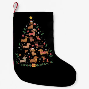 Dachshund Christmas Tree Dog Lover Dogs Owner Small Christmas Stocking