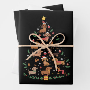 Dachshund Christmas Tree Dog Lover Dogs Owner Wrapping Paper Sheets