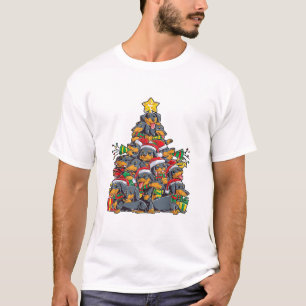 Dachshund Christmas Tree Dog Santa Xmas Boys Girls T-Shirt