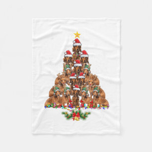 Dachshund Christmas Tree Dog Xmas Lights Pajamas F Fleece Blanket