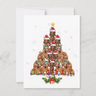 Dachshund Christmas Tree Dog Xmas Lights Pajamas F Invitation