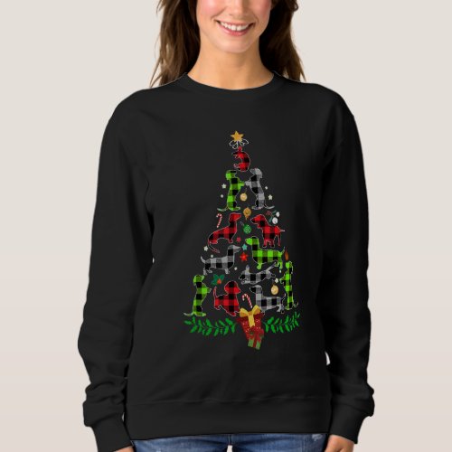 Dachshund Christmas Tree  Ornament Decor Sweatshirt