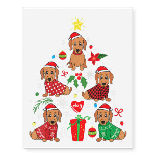 dachshund christmas tree ornament funny weenie dog temporary tattoos