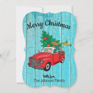 Dachshund Christmas Tree Shopping Flat Card