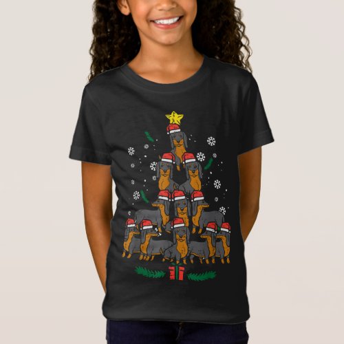 Dachshund Christmas Tree Wiener Dog Xmas T_Shirt