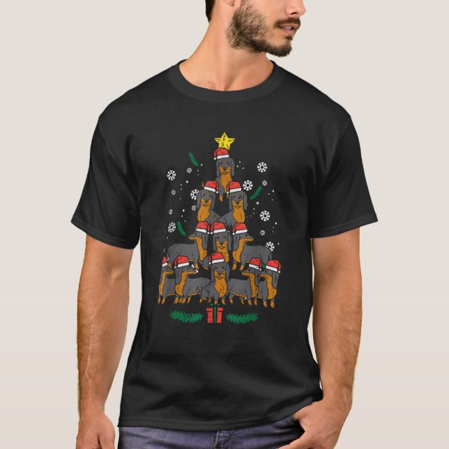 Dachshund Christmas Tree Wiener Dog Xmas Women Kid T-Shirt (Front)