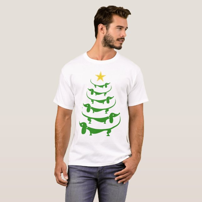 Dachshund Christmas Trees T-Shirt (Front Full)