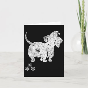 Dachshund Christmas Weiner Dog Christmas Pajamas F Card