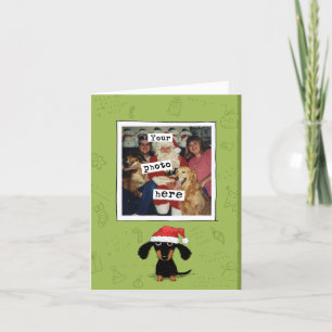 Dachshund Christmas Wiener Dog Santa Your Photo Holiday Card
