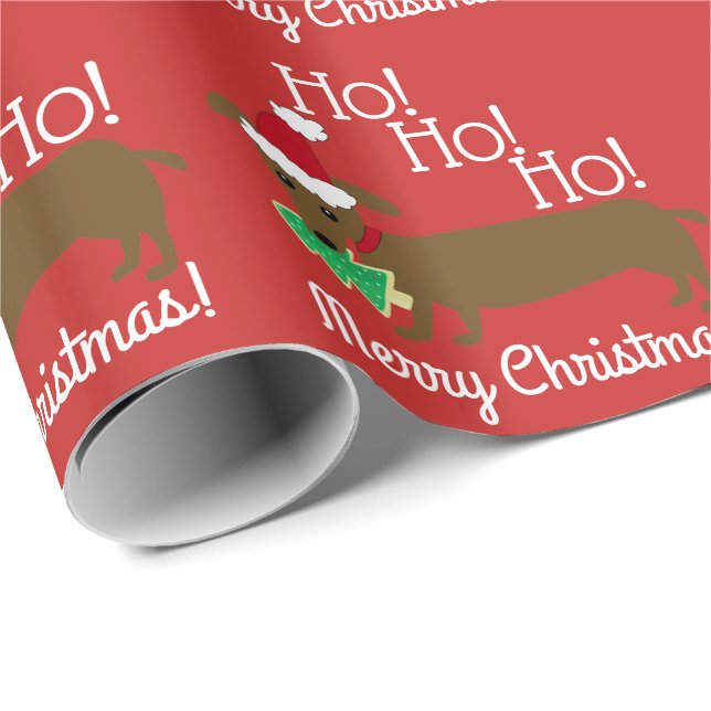 Dachshund Christmas Wrapping Paper (Roll Corner)