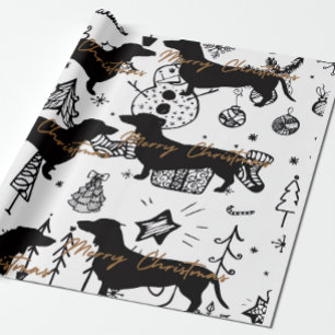 Dachshund christmas wrapping paper