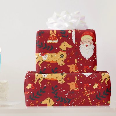 Dachshund christmas wrapping paper