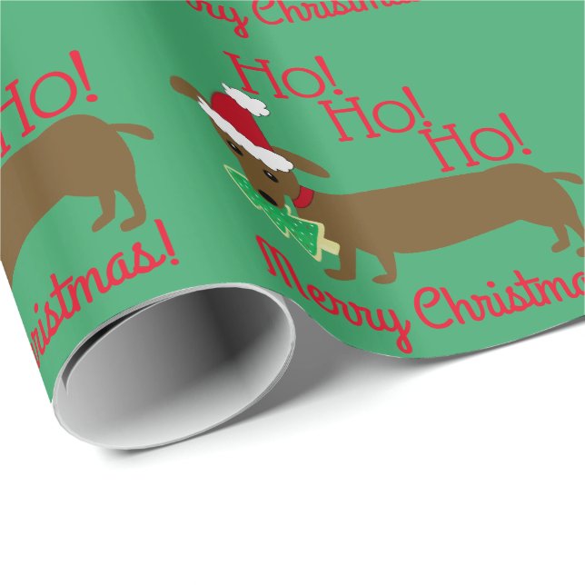 Dachshund Christmas Wrapping Paper (Roll Corner)