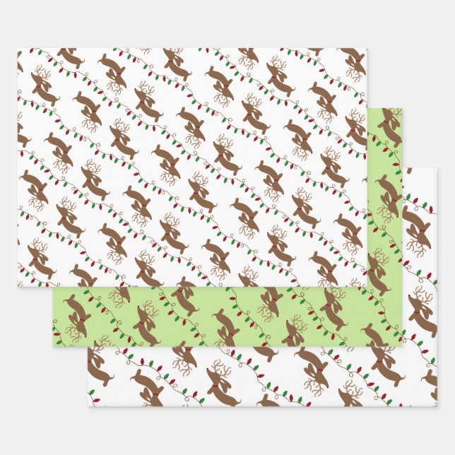 Dachshund Christmas Wrapping Paper - Two Styles (Set)
