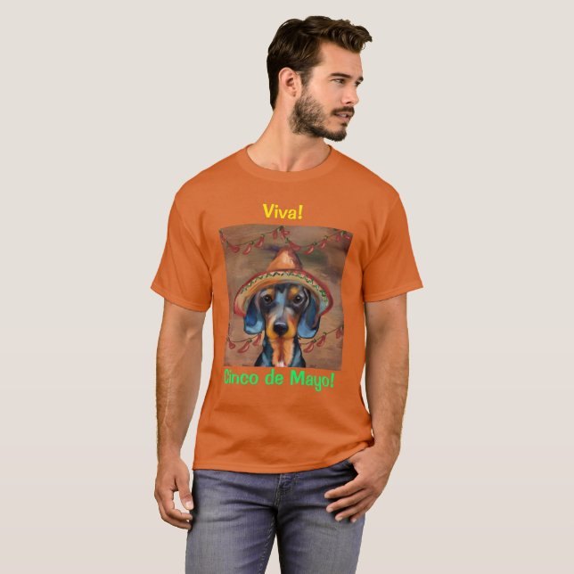 Dachshund Cinco de Mayo T-Shirt (Front Full)