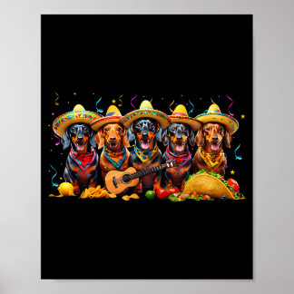 Dachshund cinco de mayo wiener dog poster
