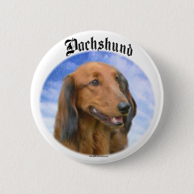 Dachshund Clouds Pinback Button (Front)