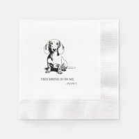 Dachshund Cocktail Napkin 