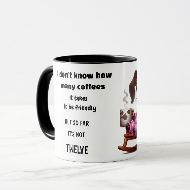 Dachshund Coffee Humor Mug (Front Left)