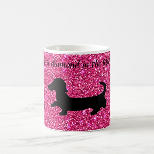 Dachshund Coffee Mug Glitter Wiener Dog Gift Mug