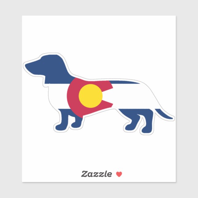 Dachshund Colorado Flag Sticker (Sheet)