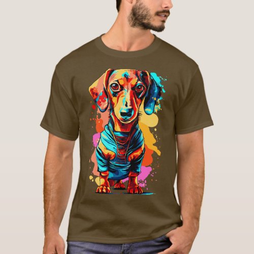 Dachshund Colorful Cute Dachhund Puppy T_Shirt