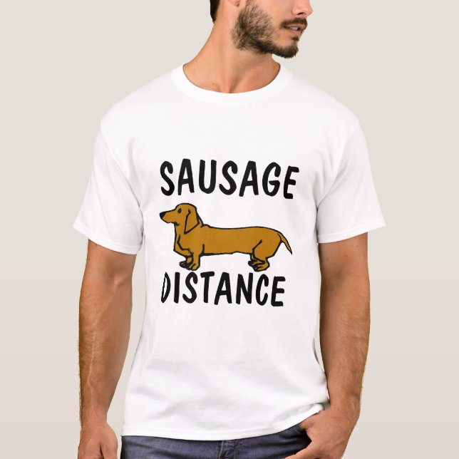 Dachshund Comics, Stay Safe, edit text, T-Shirt (Front)