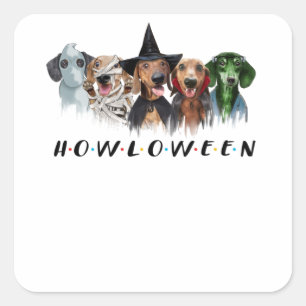 dachshund costume halloween t-shirt halloween square sticker