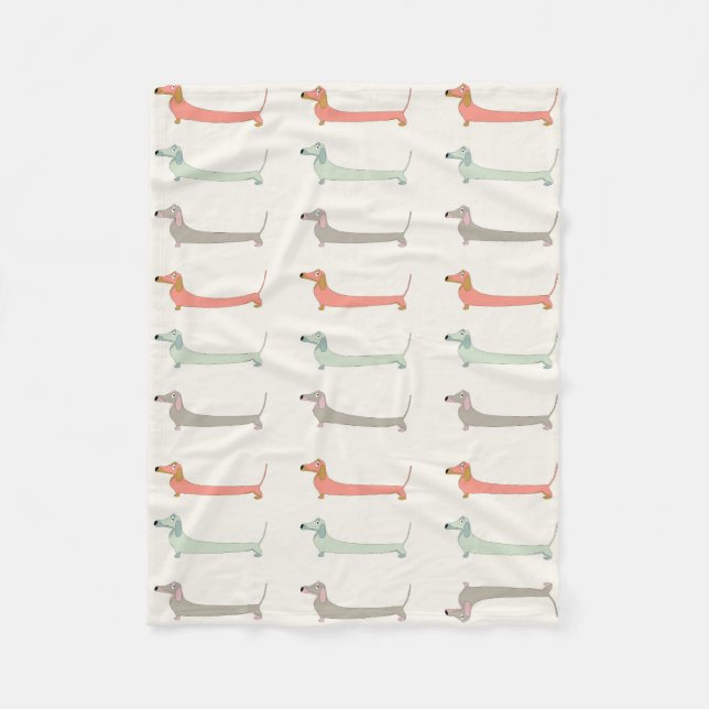 Dachshund Cozy Throw Fleece Blanket (Front)
