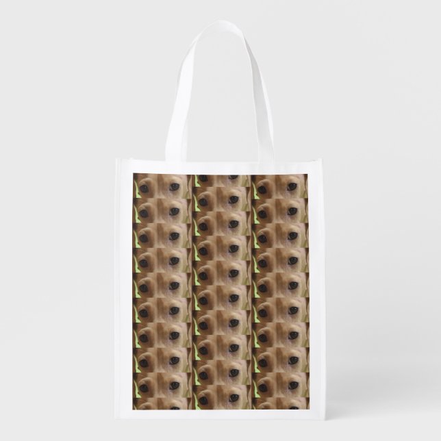 dachshund cream eyes grocery bag (Front)