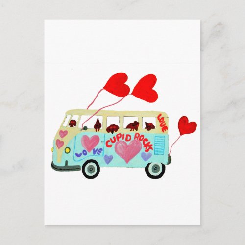 Dachshund Cupids In Their Valentine Love Mobile Holiday Postcard