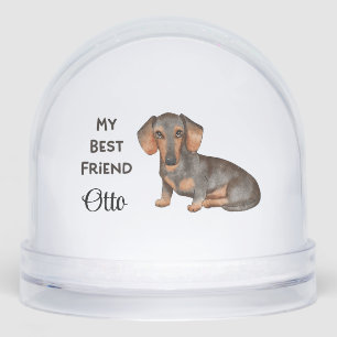 Dachshund Custom Name My Best Friend Snow Globe