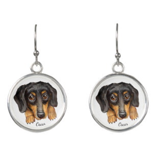 Dachshund Customized Dangle Earrings