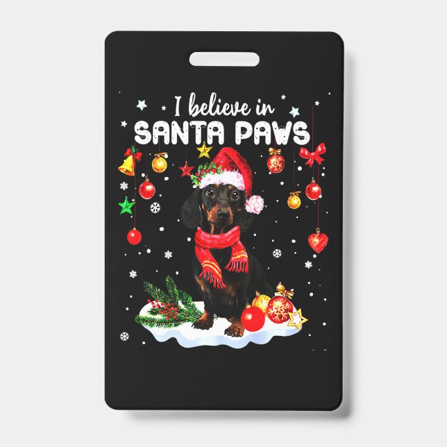 Dachshund Cute Christmas Badge (Front)