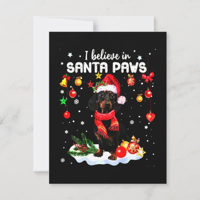 Dachshund Cute Christmas Note Card (Front)